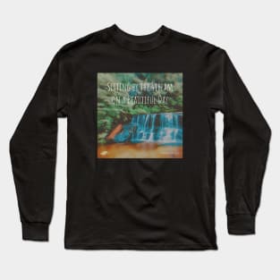 Sitting by the Stream on a Beautiful Day Album Cover Art Minimalist Square Designs Marako + Marcus The Anjo Project Band T-Shirt Long Sleeve T-Shirt